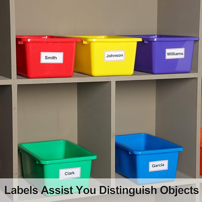 Zonon 12 Pcs Plastic Cubby Storage Bins Classroom Cubby Organization Storage Containers with 1 Pack Self Adhesive Labels Bin for Office School Library Home(Colorful,15.51 x 11.57 x 4.92)