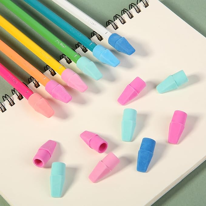 Mr. Pen- Pencil Erasers Toppers, 120 Pack, Colorful, Latex Free, No Smudge, Mr Pen Erasers for Pencils