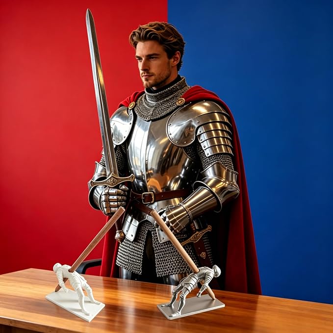 HUBAI Ninja Pen Holder For Desk,Ninja Warrior Pen Holder With Sword And Weapon Accessories,3D Printed Creative Ninja Desk Organizer with Sword,Office Desk Accessories (2Packs New 2)