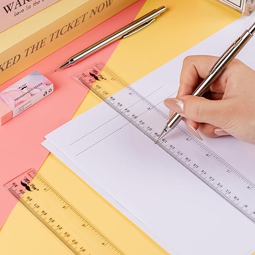 Mr. Pen- Bulk Plastic Rulers, 12 Inch, 36 Pack, Easy-to-Read Markings, Scratch-Resistant Design, Durable Clear Ruler for Crafting Office & School, School Supplies, Bulk Rulers Set, Measuring Tools
