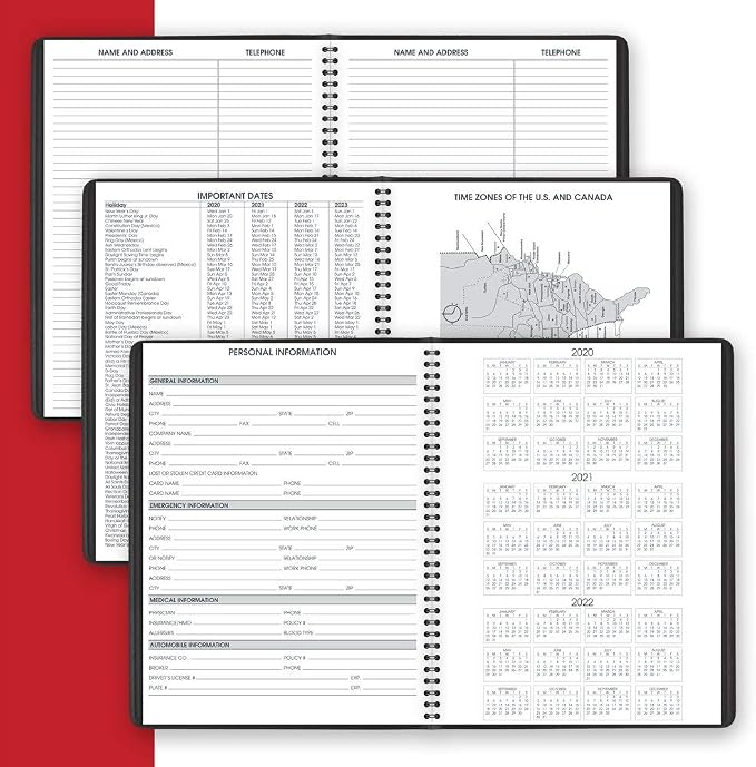 Academic Planner 2020-2021, AT-A-GLANCE Weekly Appointment Book, 8-1/4" x 11", Large, Black (7095705)
