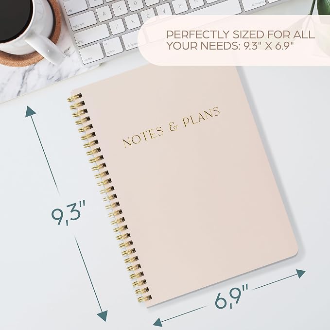 Beautiful Daily Planner And Notebook With Hourly Schedule - Aesthetic Spiral To do List Notepad to Easily Organize Your Tasks And Appointments - Stylish Book And School Or Office Supplies For Women
