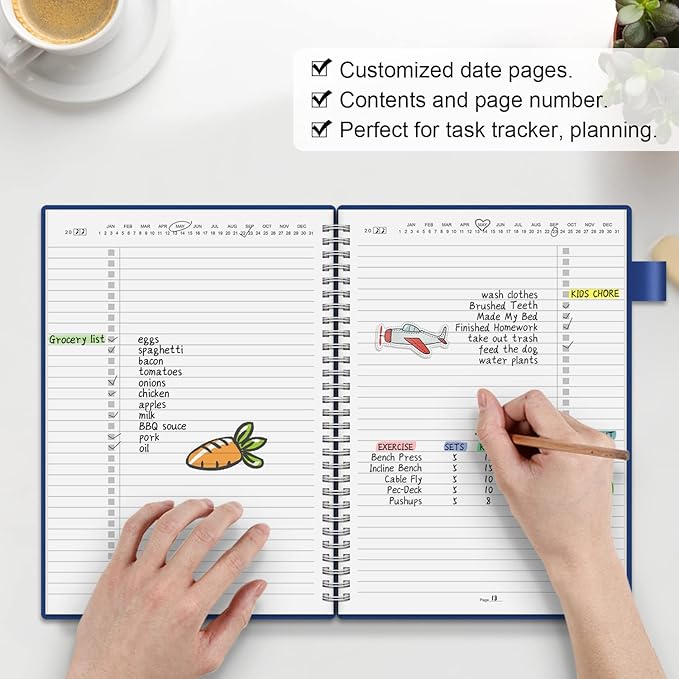 Regolden-Book To Do List Notebook, Daily Planner for Work, Project Tasks & Personal Organizer, Checklist Man/Women, Pocket, Pen Loop, 160 Pages (7"x10")