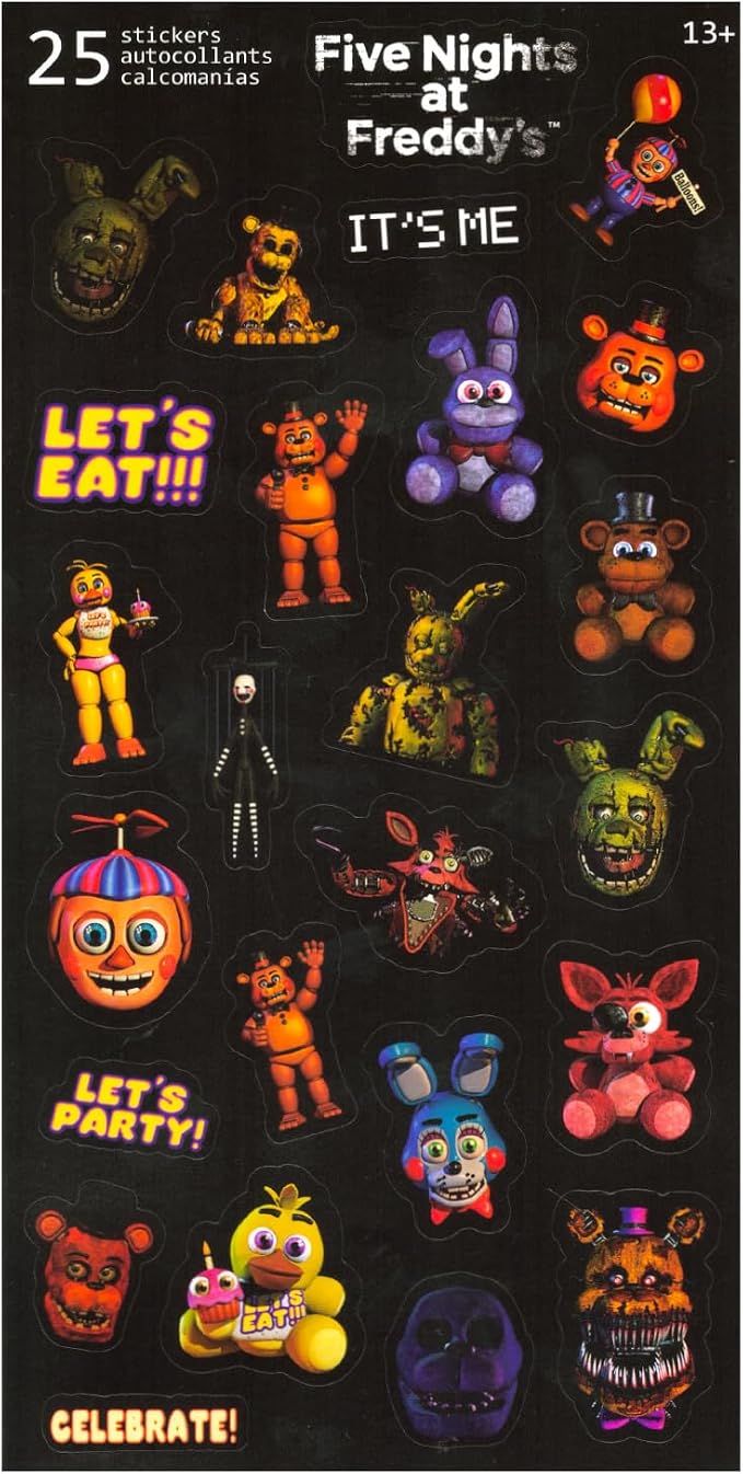 Five Nights at Freddy's Bookmark Set - Bundle 6 Bookmark Page Clips of Freddy, Bonnie, Chica, Foxy Plus Stickers | FNAF School Supplies for Kids