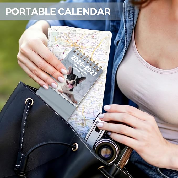 KONVINIT Small Desk Calendar 2026-2027, Grey 2026 Desk Calendar - Runs From July 2026 Until December 2027, 18 Months Mini Desktop Calendar 2026 for School, Home & Office Supplies