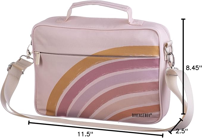 DiverseBee Large Bible Cover with Handles and Shoulder Strap, Bible Carrying Case for Women, Bible Tote Bag, Church Book Cover, Christian Gift (Rainbow)