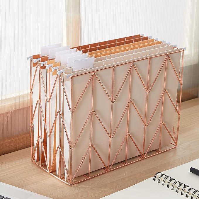 6 Pack Gradient Hanging File Folder Letter Size Reinforced Hanging Folders with 1/5-Cut Adjustable Tabs File Folders for Filing Cabinet Organizer for Office Home Medical Charts, Orange
