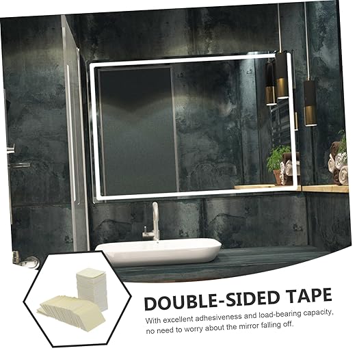 Veemoon 100pcs Double Sided Tape Heavy Duty Square Adhesive Stickers Mounting Tape for Mirrors Hooks Adhesive Pad Backing
