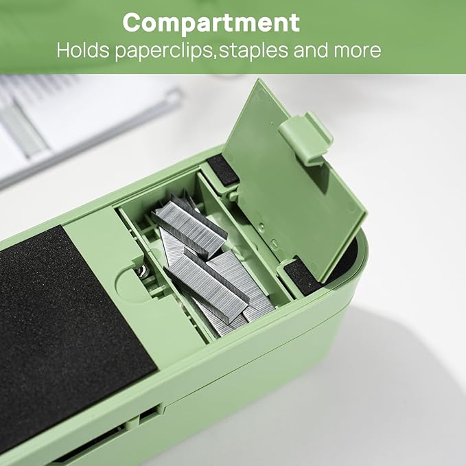 Electric Stapler for Desk Value Pack, 45 Sheet Capacity, Includes 1500 Staples & Staple Remover, No-Jam, Faster Stapling, AC Adapter Powered, Saga Green