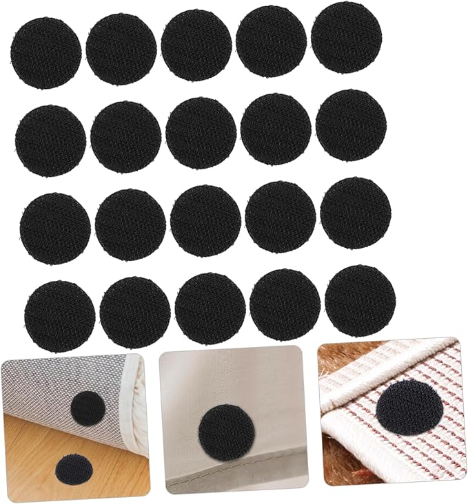 MAGICLULU 20pcs Adhesive Hook and Fasteners for Strong Self-Sticky Circles for Organizing Hanging Tools and Wall Decor Multi- Compatibility and Easy Installation