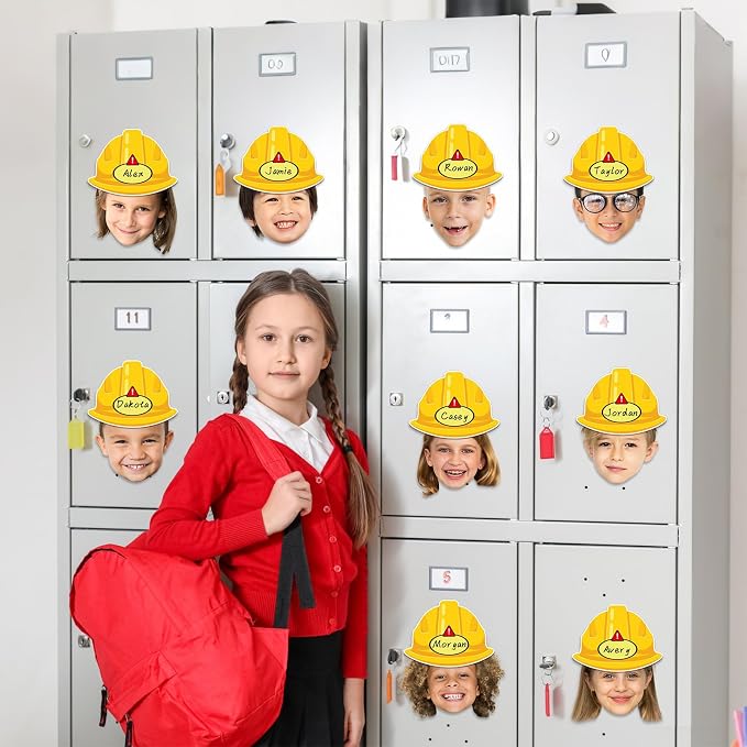 160Pcs Construction Helmet Cutouts Back to School Bulletin Board Decoration Set Construct Paper Cut-Outs Classroom Decor for Boy Girl DIY Photo Craft School Kindergarten Preschool Wall Door Supplies