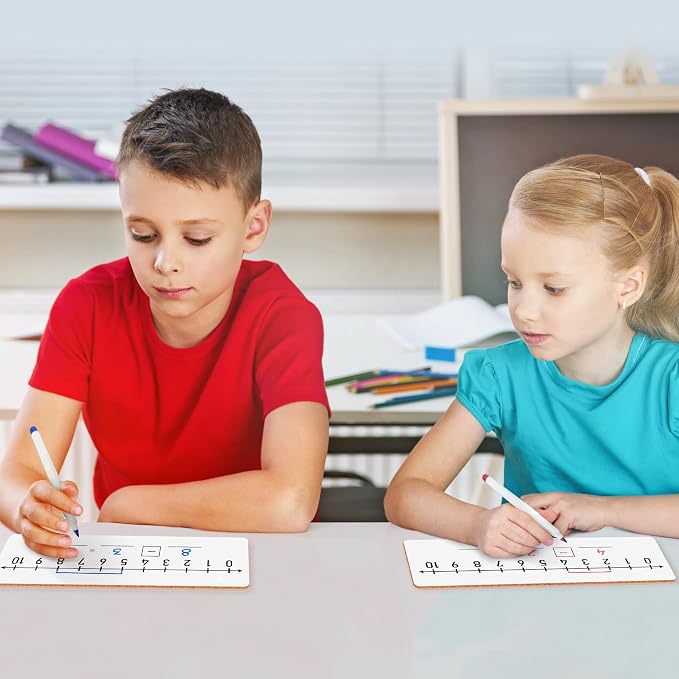 SCRIBBLEDO Dry Erase Number Line Board 4βx12β Inch Lapboard Double Sided White Board Featuring 0-10 Number Line On One Side 0-20 On The Other for Students Desk Whiteboard Math Manipulatives
