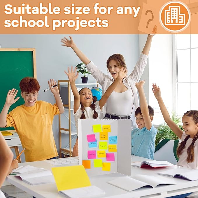 Ctosree 150 Pcs 14 * 22 Inch Tri Fold Poster Board Bulk, Science Fair Project Display Paperboard, Single Wall, Lightweight Presentation Board (White)