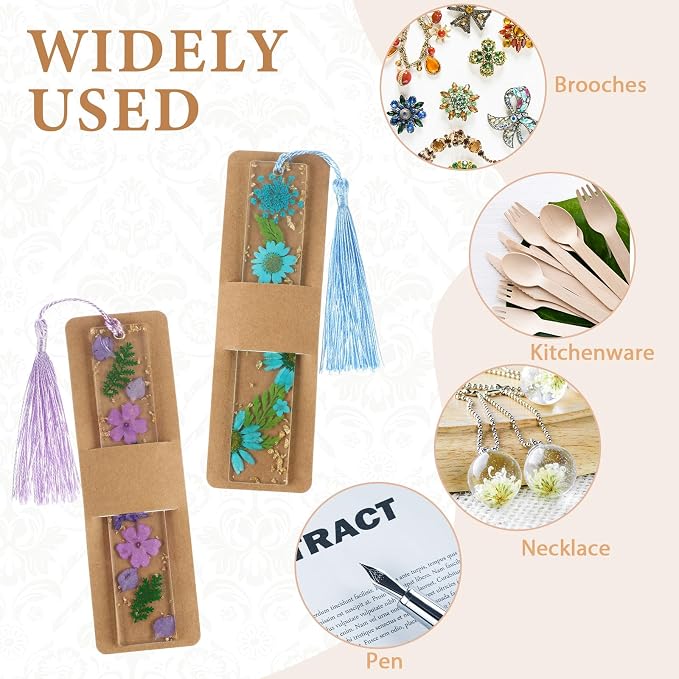 Honoson 200 Set Bookmark Holders Gift Set Kraft Paper Bookmark Sleeves Transparent Self Adhesive Bag DIY Blank Cover Display Cards for Wrapping Small Business Supplies Reading Party Favor