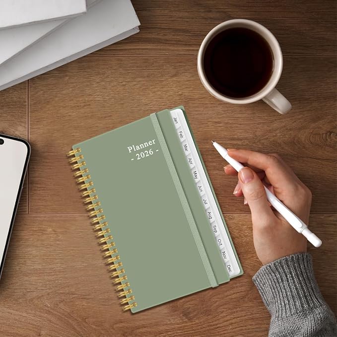 2026 Pocket Planner/Calendar - 2026 Weekly & Monthly Planner from January 2026 to December 2026, 12 Months Tabs, 3.75" x 6.75", Green