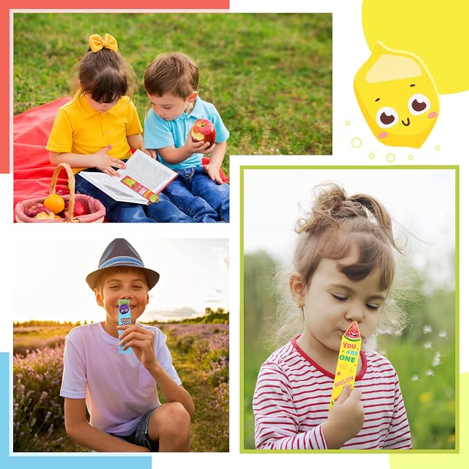 Gersoniel 108 Pieces Fruit Scented Bookmarks for Kids Bulk Scratch and Sniff Bookmarks Fun Smelly Book Marks Cute Gifts for Classroom Prizes Students Teens Food Lovers, 12 Styles