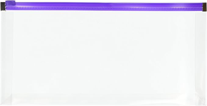 Globe-Weis Poly Zip Envelope, Check, Open Side, Assorted, 5/Pack