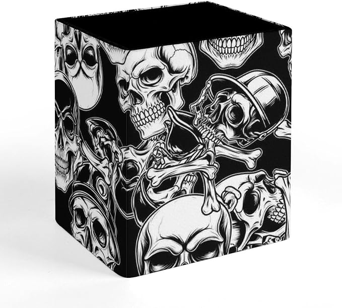Fashion Pencil Pen Holder Cup, Waterproof Office Supplies, Waterproof Multifunctional Office Supplies Cool Funny Goth Skulls Art