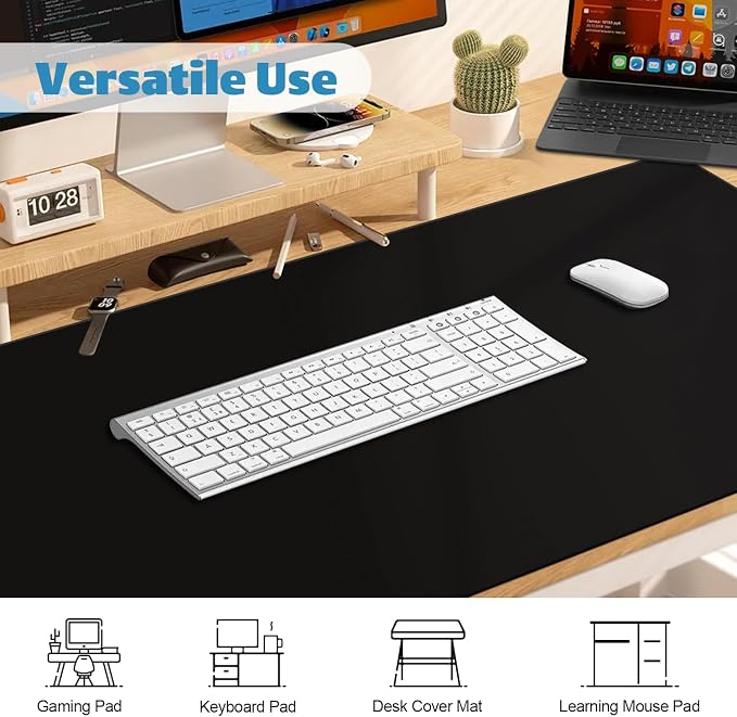 YQE Huge Mouse Pad 3XL: 47.2 x 22.8'' Oversized Extended Desk Mat XXXL, Extra Large Big Gaming Mousepad for Full Desktop, Giant Mouse Pads Computer Desk Pad Thick | Black | Stitched Edge | Waterproof