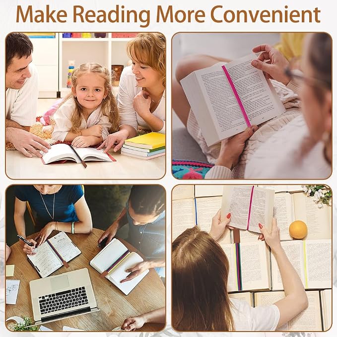 2 Pcs Bible Bookmark, Colorful Ribbon Bookmark, Artificial Leather Bible Ribbons Bookmarks, Page Markers with 5 Ribbons Colors for Books Novel Bible, Reading Lovers Students Teachers, Black