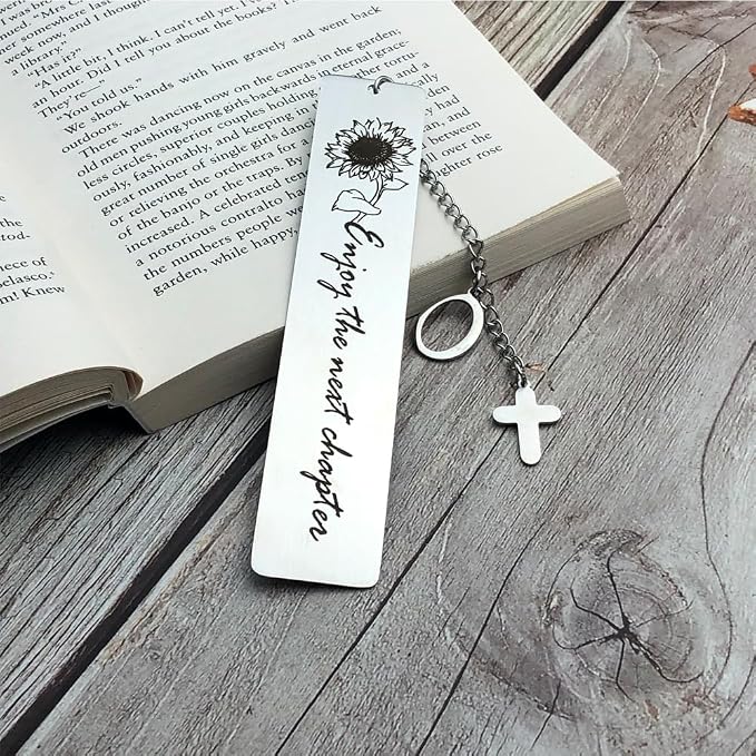 Bible Bookmark for Women Book Lovers Sister Christian Book Marker Gifts for Reader Teens Girls Baptism Birthday Christmas Gift for Coworker Students Bookish Easter Gifts (Silver-O)