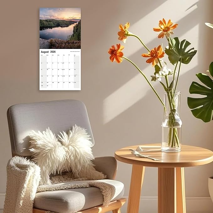 Wall Calendar 2026 Planner Calendar - National Park Hangable Monthly Wall Calendar with Large Blocks for Organizing & Planning, Academic Schedule, Home, Office & family, Thick & Sturdy Paper (12"x24" Open)
