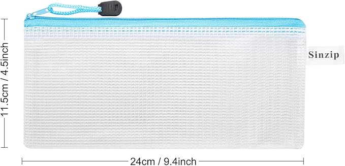 20 Pack Multicolored Zipper Mesh Pouch, Zipper Pencil Pouches Pen Bags, Multipurpose Travel Bags for Cosmetic School Office Supplies and Travel Accessories, 10 Colors (Assorted B)