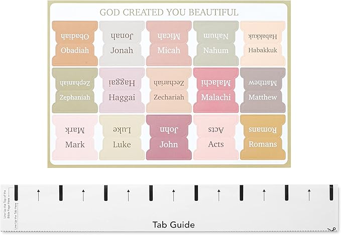 Mr. Pen- Bible Tabs, 75 Tabs, 2 Bookmarks, Boho Style, Laminated Bible Tabs for Women and Men, Tabs for Study Bible, Large Print Bible Index Tabs
