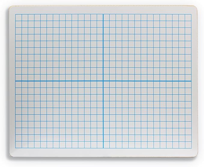 Flipside Products 9" x 12" XY Axis Two-Sided Dry Erase Boards 12 Pack, White Boards, Classroom Pack, Double Sided Lapboard for Class, Reusable for Group Participation, Bulk