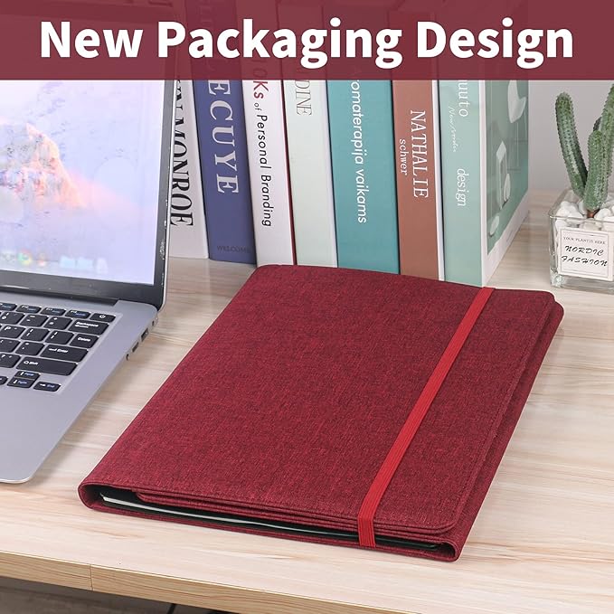 Trifold Planner Cover for Rocketbook Smart Notebook | Fits Letter Size/A4/8.5x11 Inch | Waterproof Portfolio Organizer with File Storage & Accessory Protection (Fuchsia)