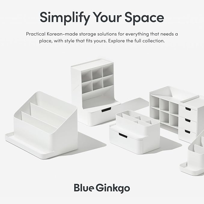 BLUE GINKGO Desk Organizer Tray - Office Organization | Desk Supplies, Pencil Holder, Pen Holder for Desk | Office Desk Accessories (Made in Korea) - Green