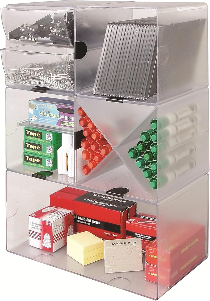 deflecto 350501 Desk Cube, Double Cube, 12 x 6 x 6