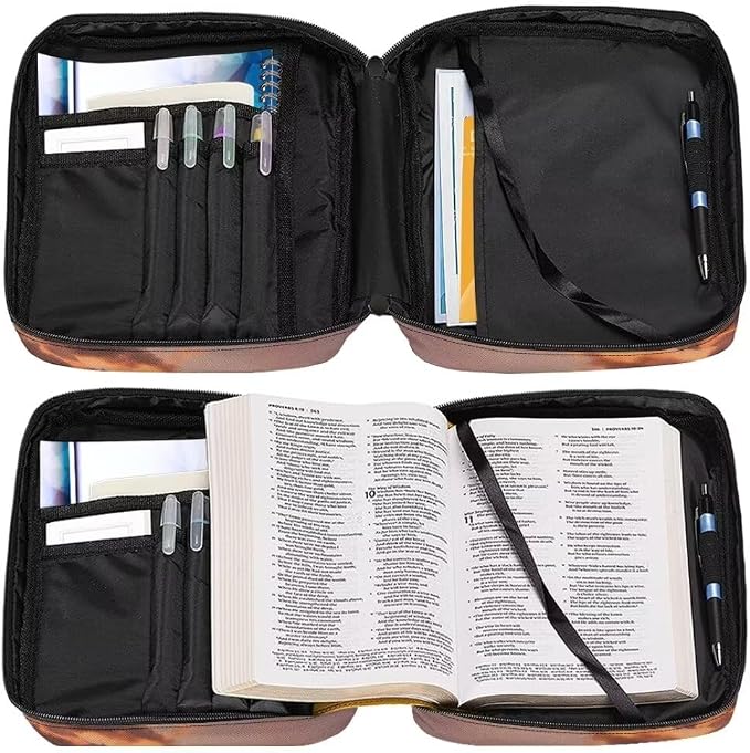Coldinair Tribal Horse Bible Cover for Men Teen Kids Sunflower Bible Covers Case Case with Durable Handle Pocket and Zipper Bible Journal Case Nylon Bible Protector for Book Lovers