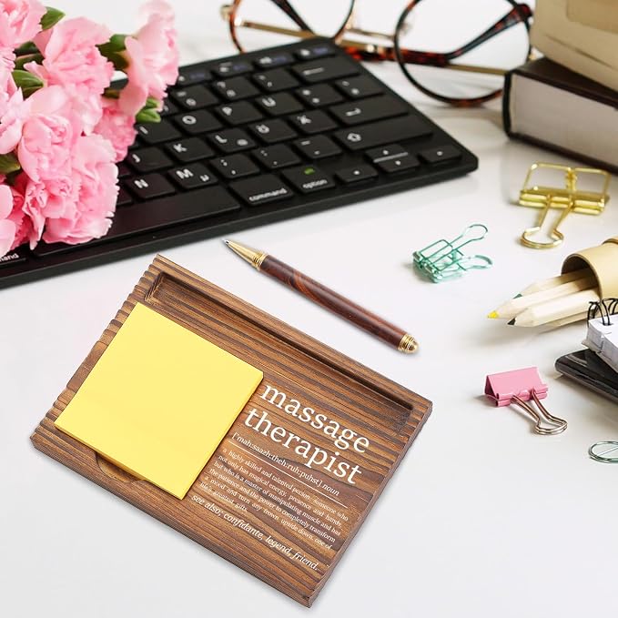 Appreciation Gifts for Massage Therapist Sticky Note Holder, Thank You Grad Gifts for Medical Students, Massage Therapist Doctors' Day Birthday Christmas Clinic Self-Stick Note Pad Holders TZP75