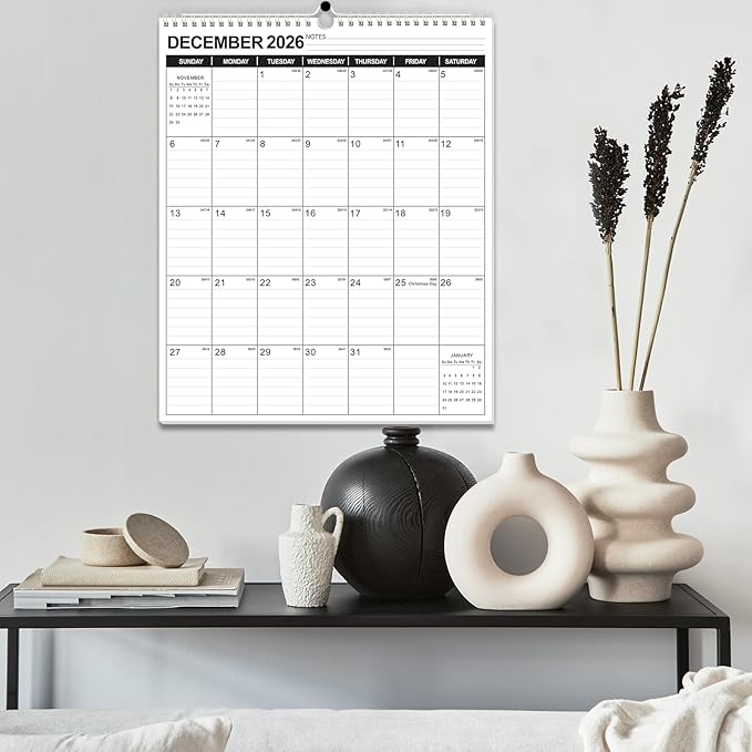 OuMuaMua Wall Calendar 2026, 11.5" X 14" 18-Month Vertical Wall Calendar 2026-2027, Runs From 2026 Jan - 2027 Jun with Thick Paper Spiral Bound For School Home Office Organizing