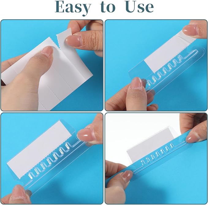 200 Pcs Hanging File Folder Tabs, File Tabs for Hanging Folders 3 Inch Clear Plastic Files Folder Tab and Inserts Insertable Plastic Tab for Back to School Organizer Office Room