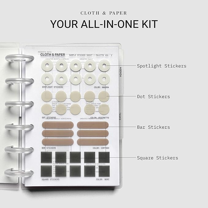 Cloth & Paper FORMA Modular Planner System – Premium Discbound CP Petite Undated Planner with Clear Discs, Covers, Dividers, Today Tab, Stickers & Inserts – Customizable Refillable Planning Organizer