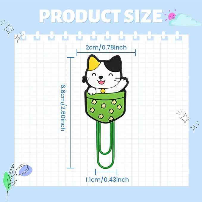 Cute Paper Clips, 18Pcs Cute Pocket Animals Bookmark Paperclips Bulk Metal Fun Pet Planner Clip Charms Clamp Desk Accessories Stationery Colorful Office Supplies Gifts for Student Teacher Party Decor