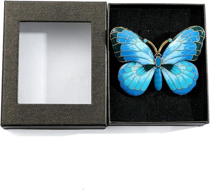 Butterfly Bookmark,Metal Bookmarks,Journal Clip,Book Page Holder,Vintage Book Clip,Hold Journal Open While Writing and Free Your Hands,Gifts for Book Lovers, Readers (Blue Butterfly)