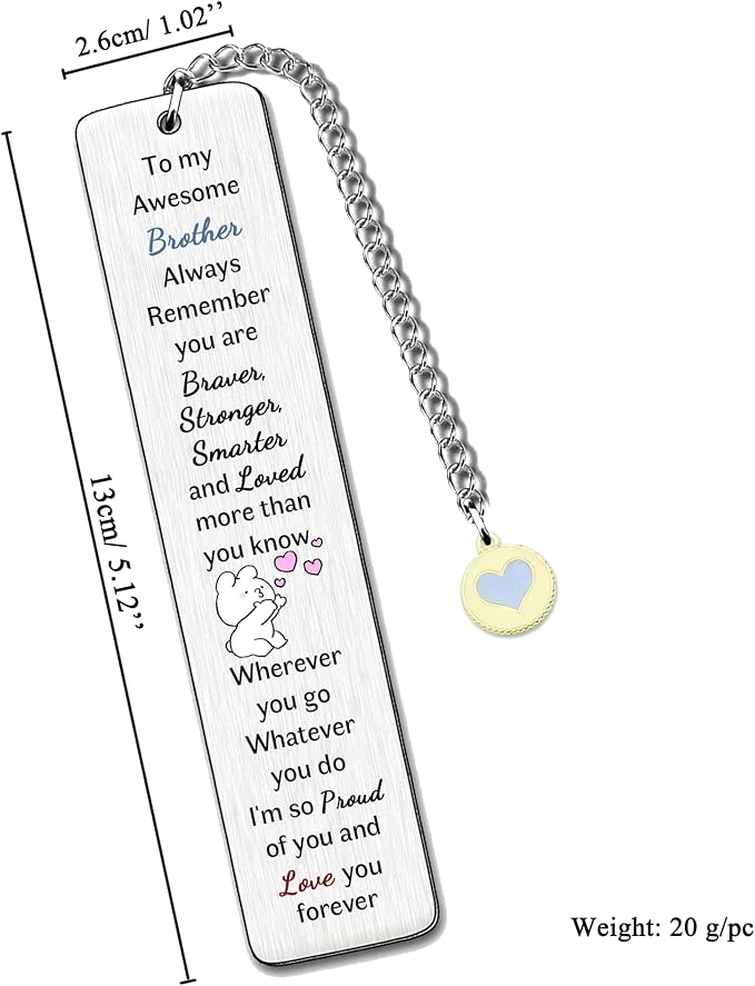 Awesome Brother Bookmarks Graduation Gifts Inspirational Go to University Encourage Keepsake Men Birthday Christmas Back to School Present Best Wishes Book Accessory from Big Middle Little Brother Sis