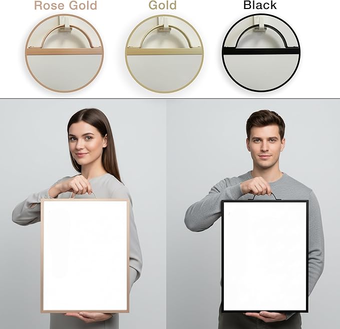 Rose Gold Magnetic Dry Erase Whiteboard 12 x 16 Double Sided, Portable Planner Board with Weekly Monthly Sheets, Write and Wipe to Do List Board, Includes 3 Markers Eraser 2 Magnets