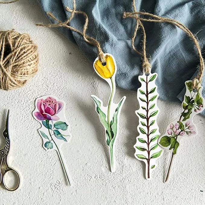 2 Boxes/60 PCS Colorful Flower Bookmark Flower-Shaped Bookmarks Paper Bookmarks for Book Lovers Men Women and Students 30 Styles
