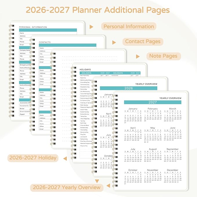 Monthly Planner 2026-2027, 2 Year Calendar 2026-2027 (Jan 2026 - Dec 2027), 7" x 10", 26-27 Monthly Calendar Planner, 24-Month Planning Book for Home School Office Supplies