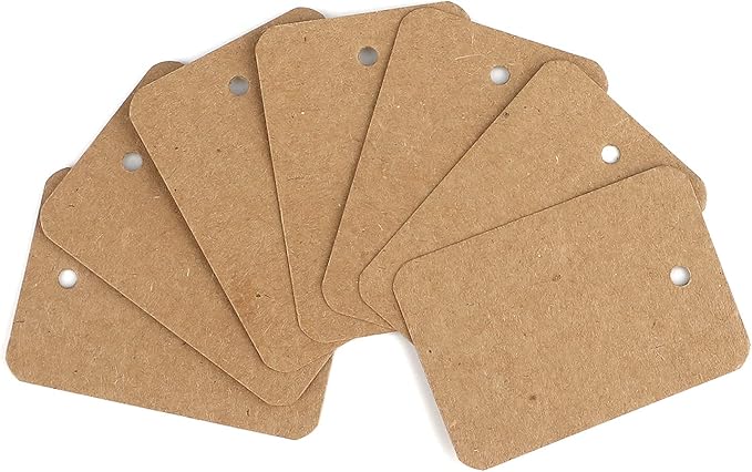 jijAcraft 1000Pcs Price Tags, Brown Clothing Tags for Retail, Small Kraft Paper Labels for Labeling Price, Size, Number, Writable Blank Tag for Business Supplies Selling Jewlry, Clothes (1.9" X 1.4")