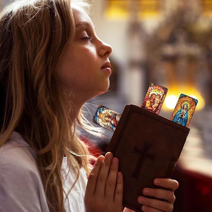 Catholic Virgin Mary Bookmarks, 48 Pcs Religious Saints Prayer Book Marks for Reading Women, Bulk Paper Page Marker Set with Jesus Saints Faith, Christian Gifts for Men Women Teens Church Supplies