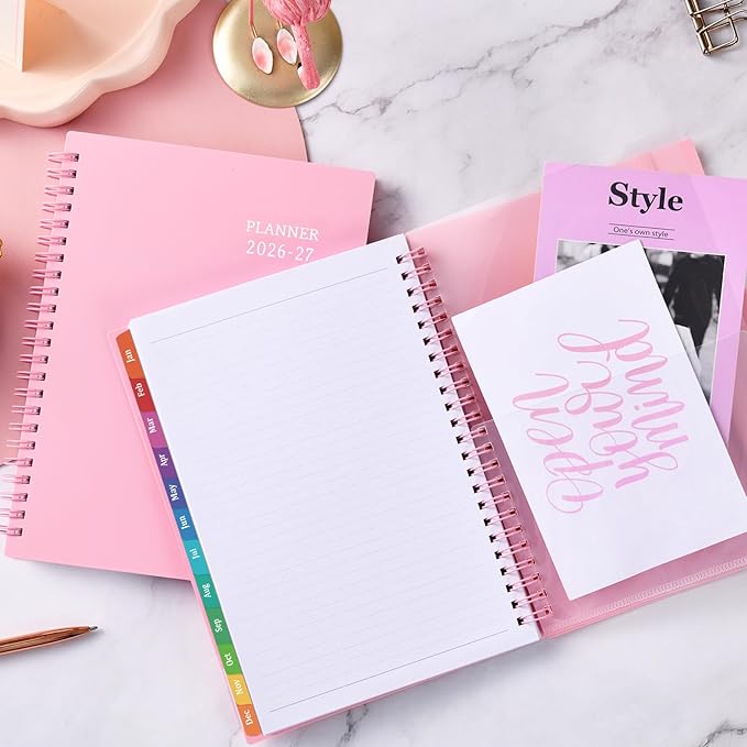 Planner 2026-2027 - 2026-2027 Planner Weekly and Monthly with Tabs, July 2026 - June 2027, 6.25" × 8.3", Strong Twin-Wire Binding