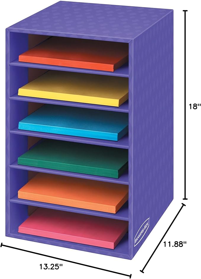 Bankers Box Classroom 6 Shelf Organizer 18"H x 12"W x 13 1/4"D (3381201), Purple