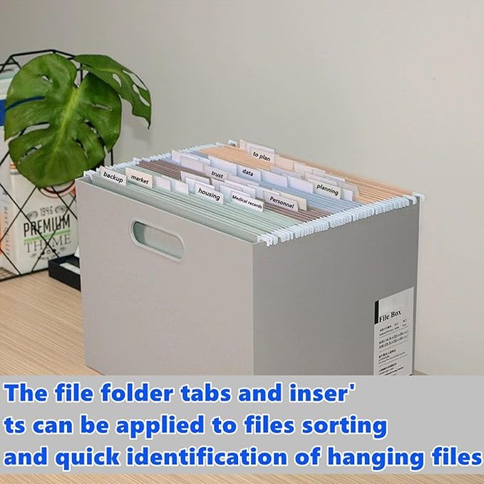Folder Labels,50+50 Sets of Hanging Folder Label Tabs and Inserts for Hanging Folders for Quick Identification, (2 in, Clear)