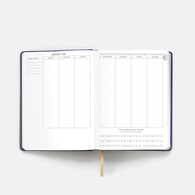 Christian Planner 2026 Daily Planner - Faith Based Monthly and Weekly Planner, Vision Board, and Habit Tracker - 2026 Calendar, Personal Organizer and Devotional Journal (Hardcover, Ultra Violet)