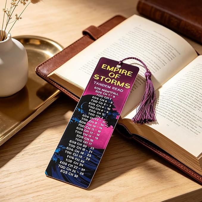 2PCS Throne Themes Acrylic Bookmark with Tassel Fantasy Bookmark for Female Readers Novel Lovers Unique Gift for Book Fans (2pcs Acotar B)